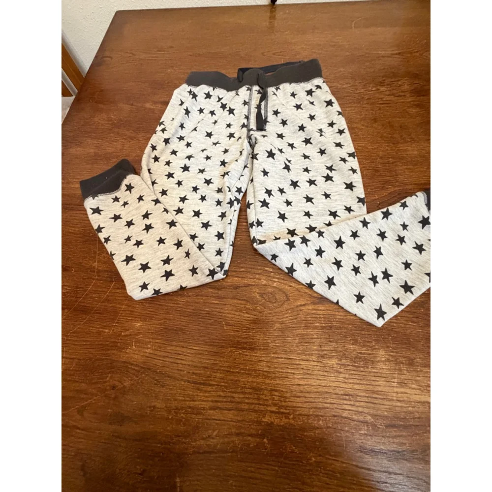 Gymboree Pajama Pants Kids Size 5-6 Star Print Gray Black Sleepwear Bottoms